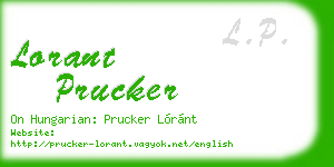 lorant prucker business card